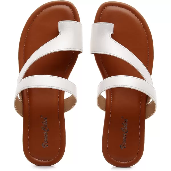 VenusCelia Women's Toe-Ring Wide Slide Sandal