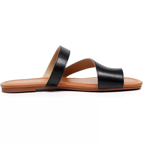 VenusCelia Women's Toe-Ring Wide Slide Sandal