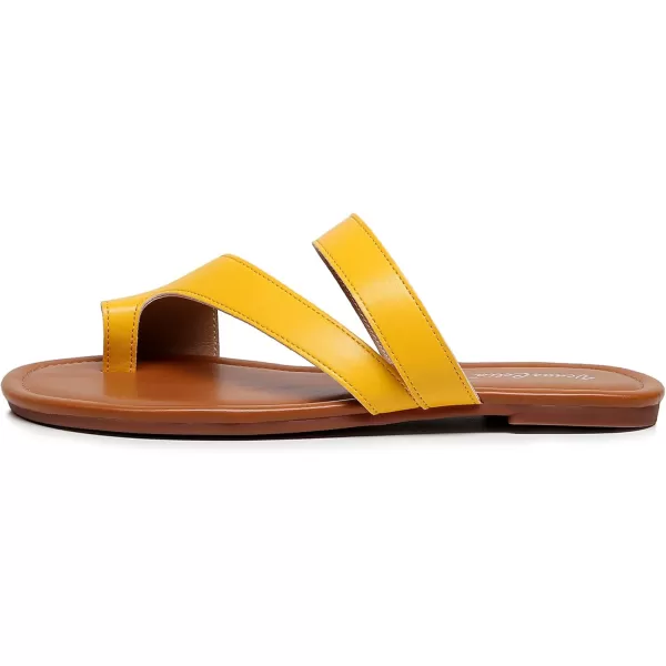 VenusCelia Women's Toe-Ring Wide Slide Sandal