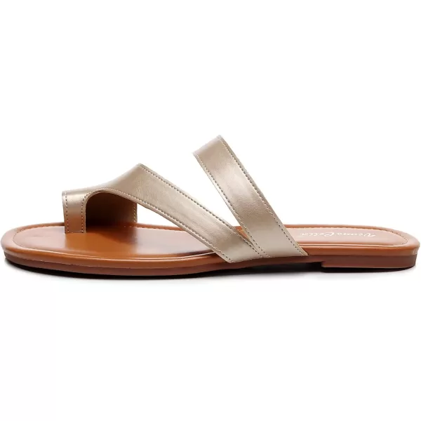 VenusCelia Women's Toe-Ring Wide Slide Sandal