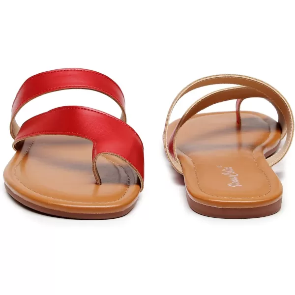 VenusCelia Women's Toe-Ring Wide Slide Sandal