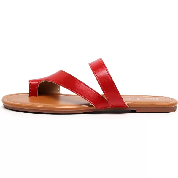 VenusCelia Women's Toe-Ring Wide Slide Sandal