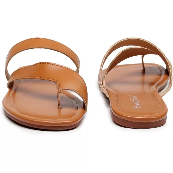 VenusCelia Women's Toe-Ring Wide Slide Sandal