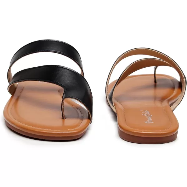 VenusCelia Women's Toe-Ring Wide Slide Sandal