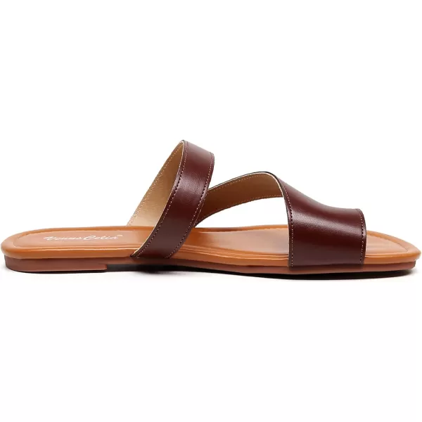 VenusCelia Women's Toe-Ring Wide Slide Sandal