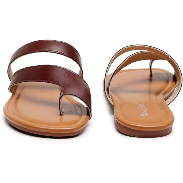 VenusCelia Women's Toe-Ring Wide Slide Sandal