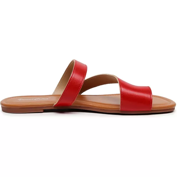 VenusCelia Women's Toe-Ring Wide Slide Sandal