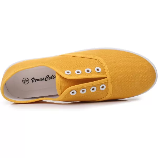 imageVenusCelia Womens Blaze Canvas SlipOn SneakerYellow