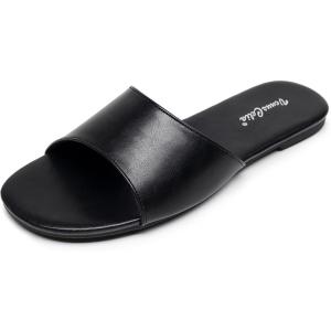 imageVenusCelia Womens Plain Wide Flat SandalBlack