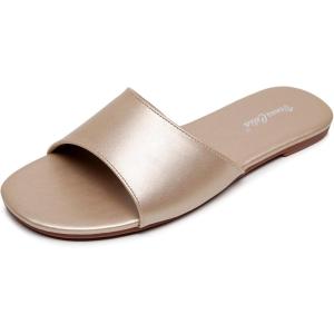 imageVenusCelia Womens Plain Wide Flat SandalGold
