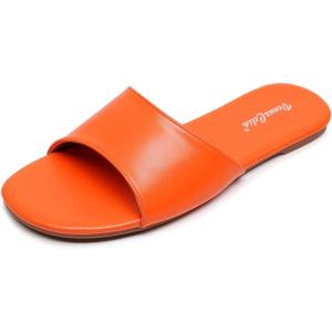imageVenusCelia Womens Plain Wide Flat SandalOrange