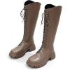 imageVenusCelia Womens Knee High Fashion Outdoors BootsTaupe