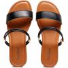 imageVenusCelia Womens Double Straps Wide Flat SandalBlack