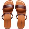 imageVenusCelia Womens Double Straps Wide Flat SandalBrown