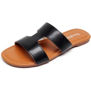 imageVenusCelia Womens H Band Wide Flat SandalBlack
