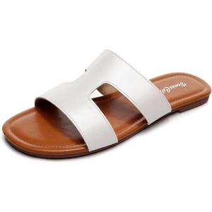 imageVenusCelia Womens H Band Wide Flat SandalWhite