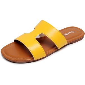imageVenusCelia Womens H Band Wide Flat SandalYellow