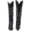 imageVenusCelia Womens Knee High Stretchy Fashion BootsBlack Pu Embroidery