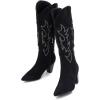 imageVenusCelia Womens Knee High Stretchy Fashion BootsBlack Suede Embroidery
