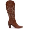 imageVenusCelia Womens Knee High Stretchy Fashion BootsBrown Pu Embroidery