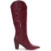 imageVenusCelia Womens Knee High Stretchy Fashion BootsBurgundy Pu Embroidery
