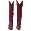 imageVenusCelia Womens Knee High Stretchy Fashion BootsBurgundy Pu Embroidery