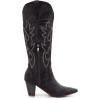imageVenusCelia Womens Knee High Stretchy Fashion BootsGrey Suede Embroidery