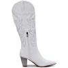 imageVenusCelia Womens Knee High Stretchy Fashion BootsWhite Pu Embroidery
