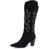 Black Suede Embroidery