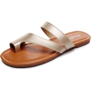 imageVenusCelia Womens ToeRing Wide Slide SandalGolden