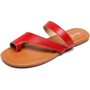 imageVenusCelia Womens ToeRing Wide Slide SandalRed Pu