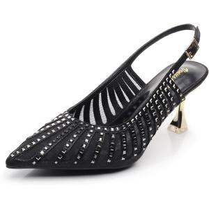 imageVenusCelia Womens Graceful Lady Slingback Pump ShoeBlack