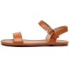 imageVenusCelia Womens Plain Strap Wide Flat SandalCamel