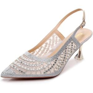 imageVenusCelia Womens Charming Lady Slingback Pump ShoeSilver