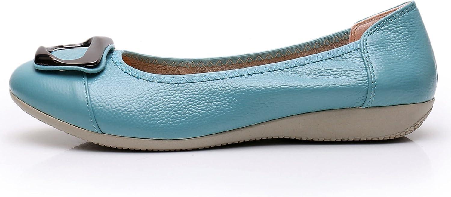 imageVenusCelia Womens Buckle Dance Flats ShoeAqua Pu