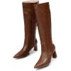 imageVenusCelia Womens Knee High Stretchy Fashion Boot 8 M USBrownPU