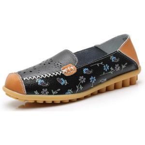imageVenusCelia Womens Floral Comfort Walking Flat LoaferBlack Bloom Cutouts