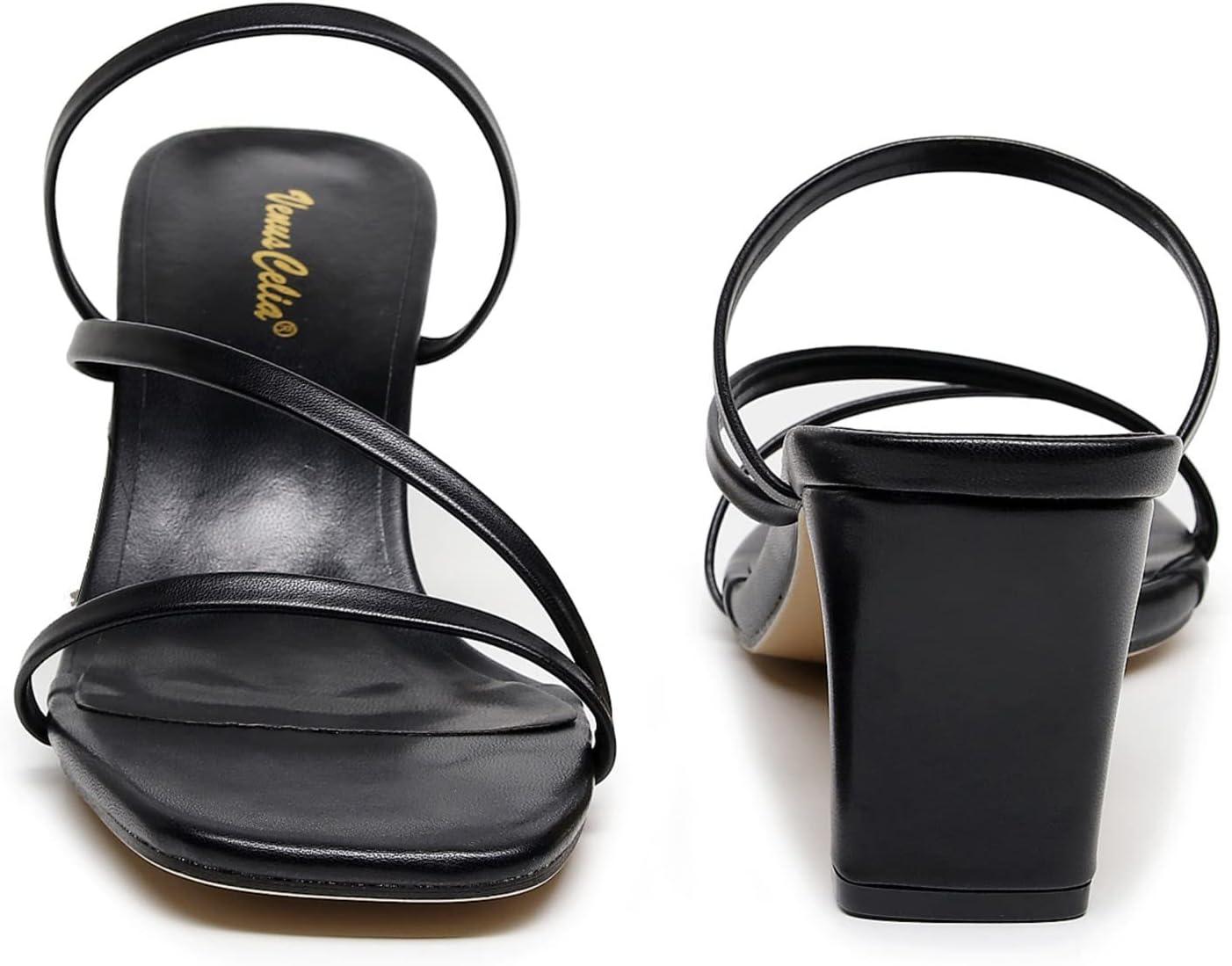 imageVenusCelia Womens Funky Pump Heeled SandalBlack Pu