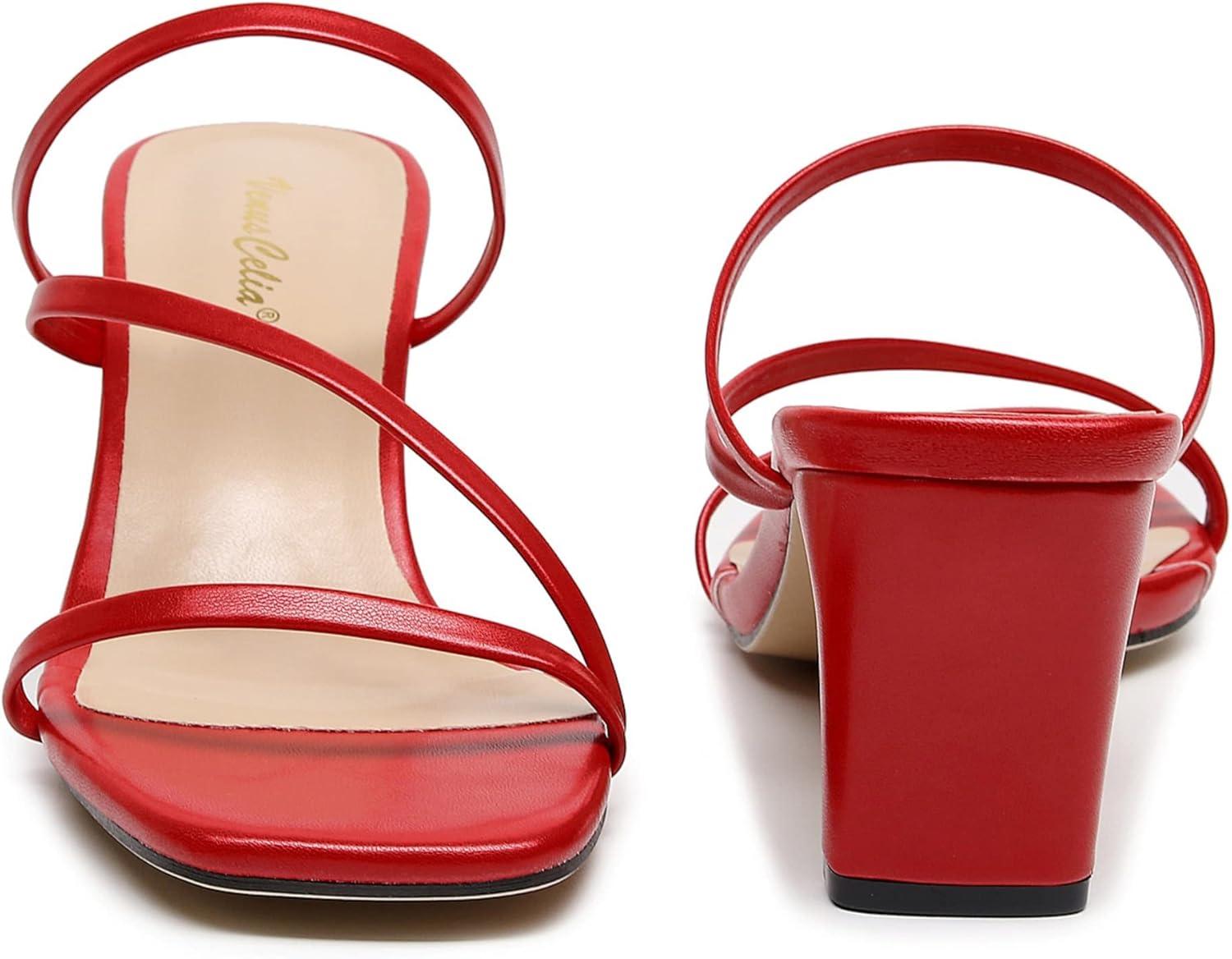 imageVenusCelia Womens Funky Pump Heeled SandalRed Pu