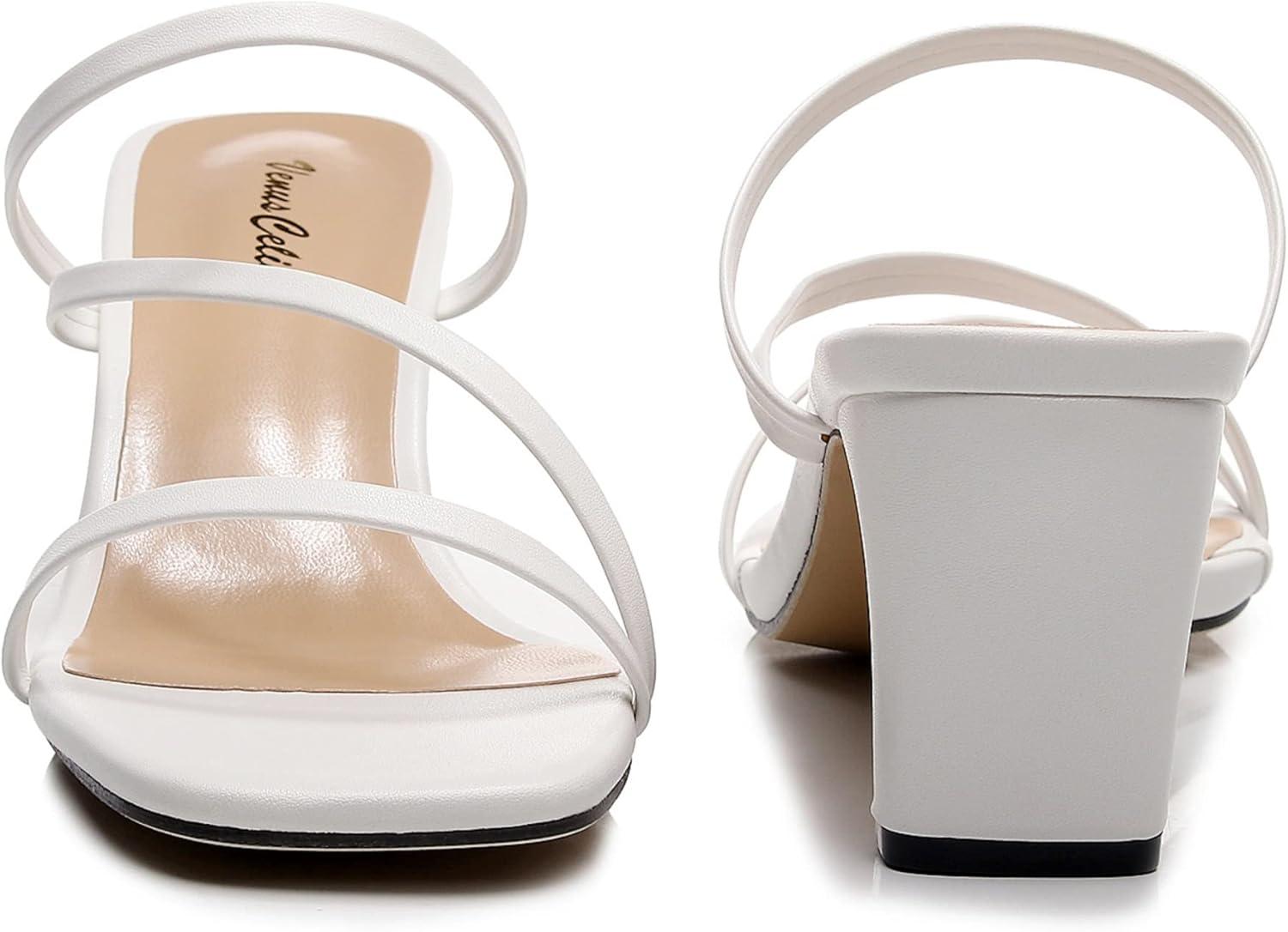 imageVenusCelia Womens Funky Pump Heeled SandalWhite Pu