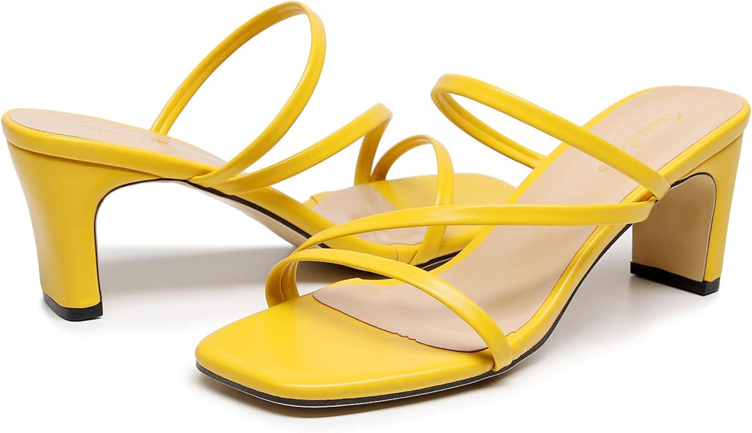 imageVenusCelia Womens Funky Pump Heeled SandalYellow Pu