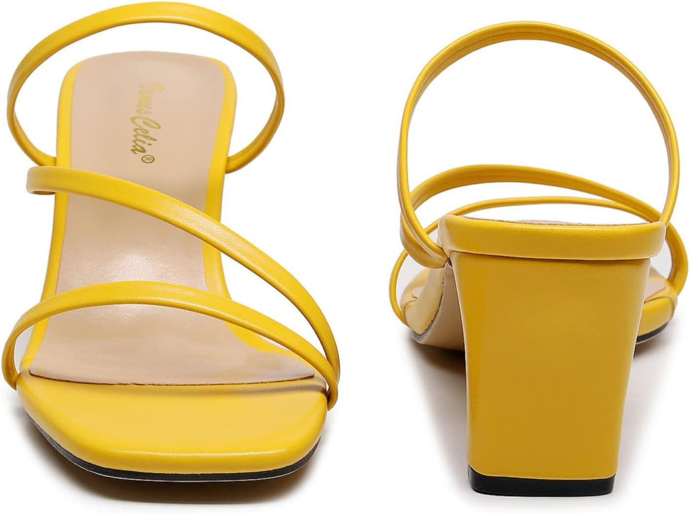 imageVenusCelia Womens Funky Pump Heeled SandalYellow Pu