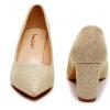 imageVenusCelia Womens Lewin Pump Chunky Heel ShoeGold Glitter