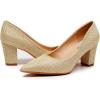 imageVenusCelia Womens Lewin Pump Chunky Heel ShoeGold Glitter