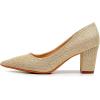 imageVenusCelia Womens Lewin Pump Chunky Heel ShoeGold Glitter