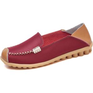 image:imageVenusCelia Womens Walking on Clouds Flat LoaferBurgundyyellowpatches2