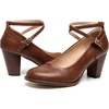 image:imageVenusCelia Womens XStrap Pump Heeled ShoeBrown