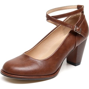 image:imageVenusCelia Womens XStrap Pump Heeled ShoeBrown