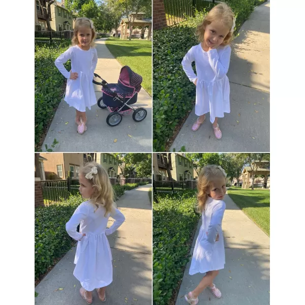 Arshiner Girl Long Sleeve A Line Skater Casual Twirly Casual Dress