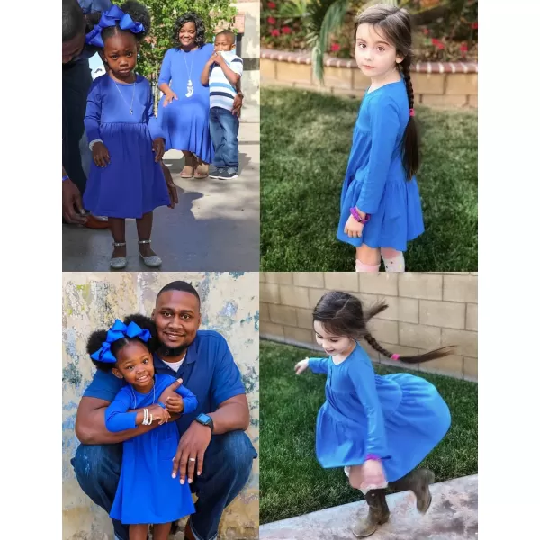 Arshiner Girl's Dresses Button Down Midi Long Sleeve Casual Sundress A-line Dress with Pockets